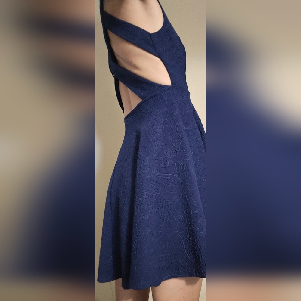 🌠A'gaci🌠texturized royal blue elegant mini dress